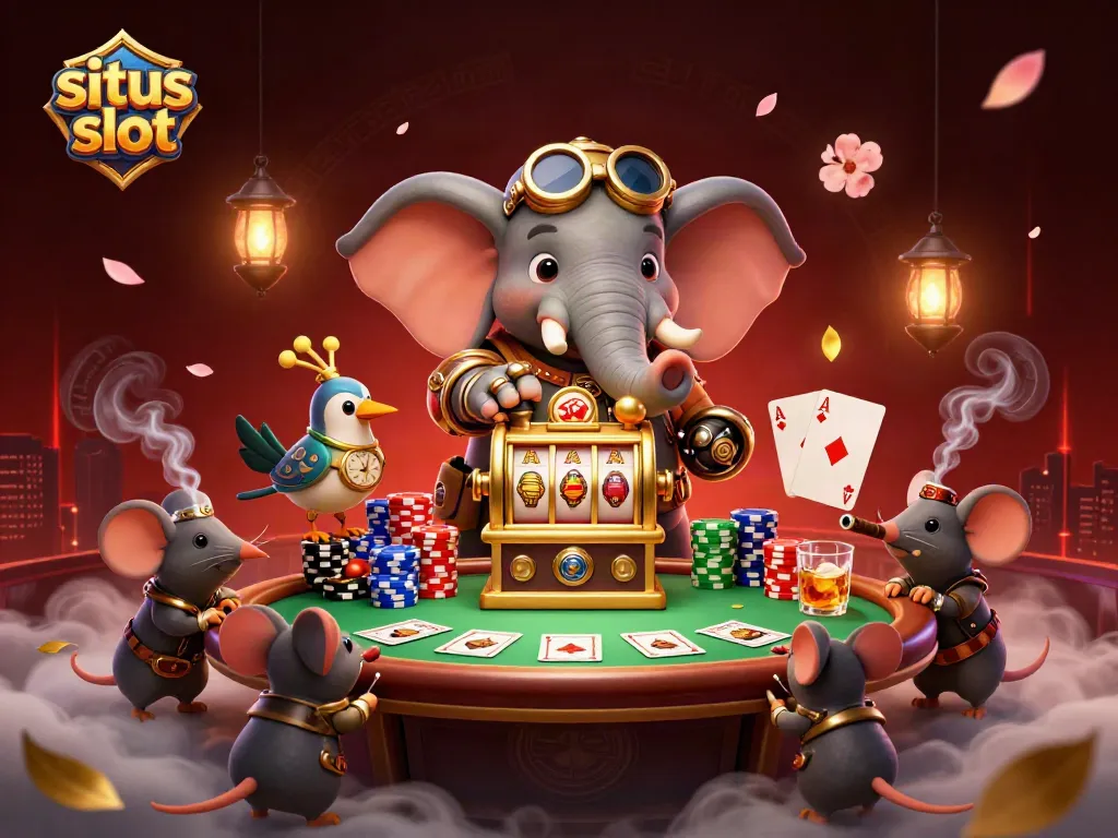 Gali kemenangan di situs slot dengan mesin slot emas dan karakter unik menyatu dalam permainan.