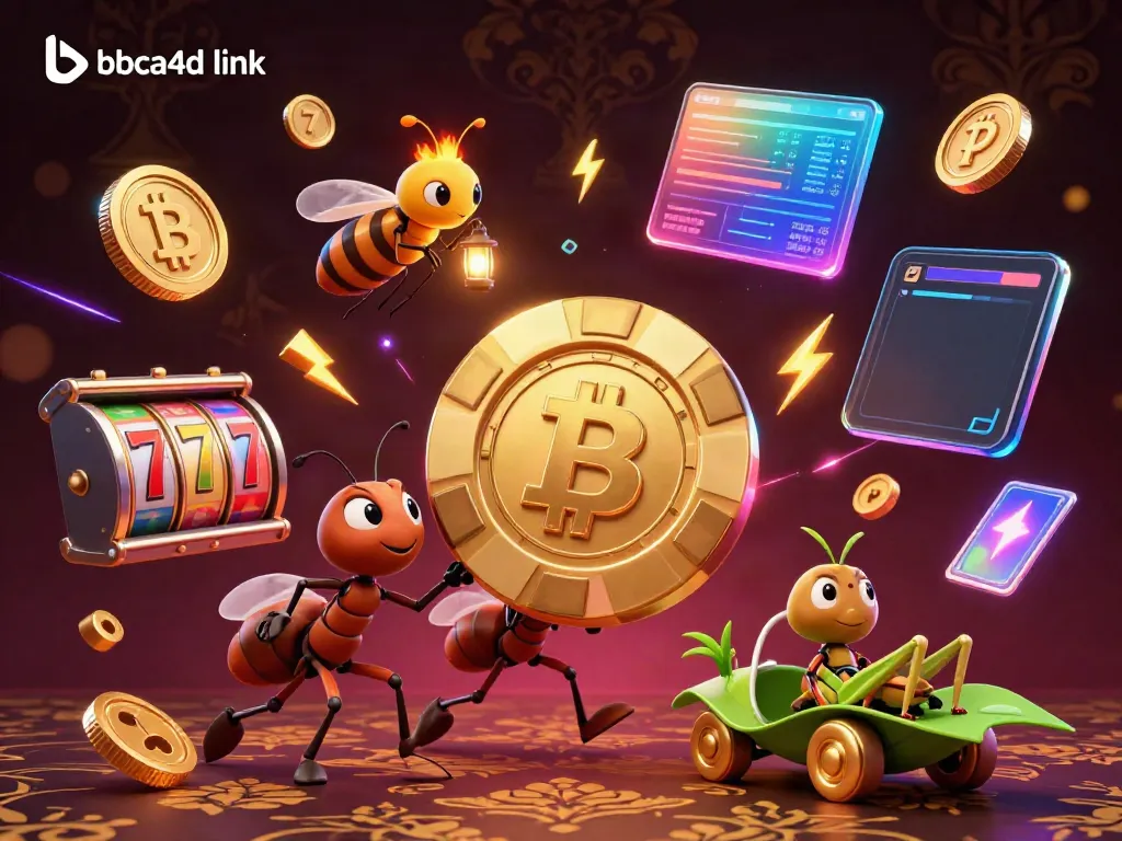 Tim semut 3D memperlihatkan kehebohan judi slot dengan bbca4d link yang bersinar, memikat perhatian pemain.