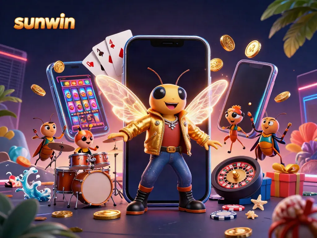 Experience the thrill of casino gaming with sunwin as a vibrant rock star energy fills the scene.