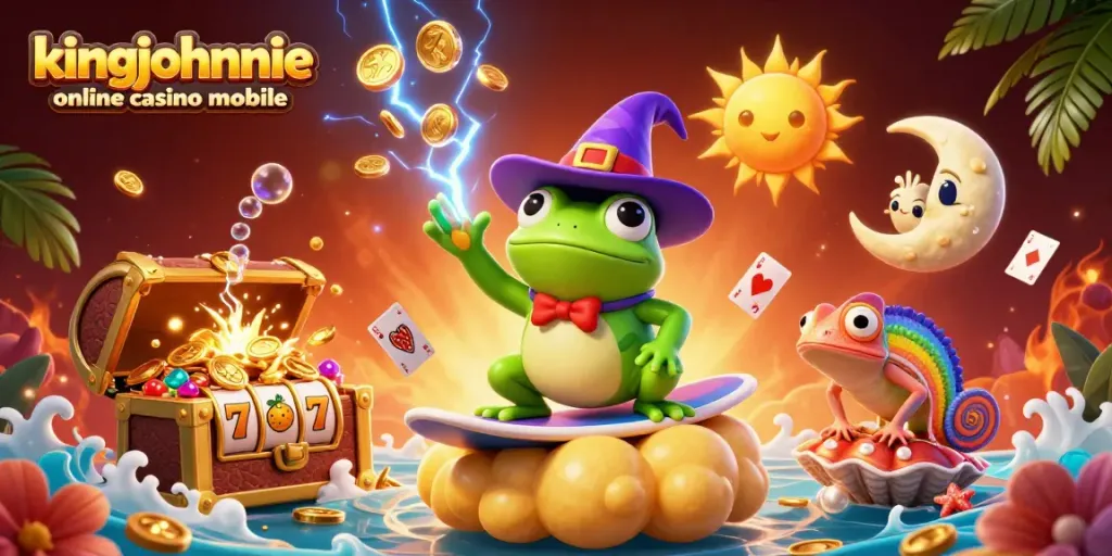 Experience the magic of kingjohnnie online casino mobile with vibrant characters creating a wealth storm.