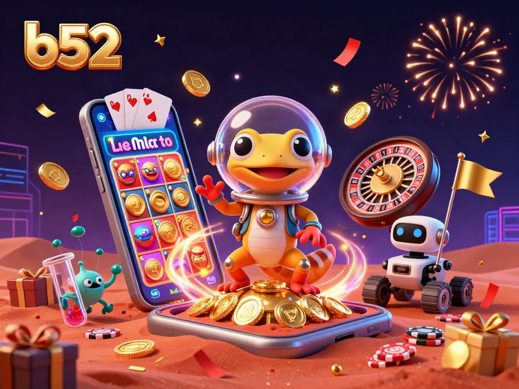 Experience thrilling b52 casino adventures with a Martian gecko unraveling treasures.