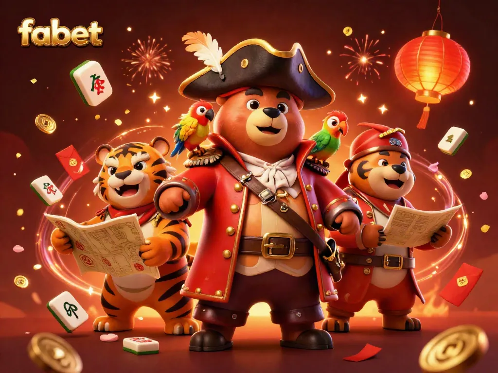 Engage with fabet's dynamic gaming world featuring colorful 3D characters and casino elements.