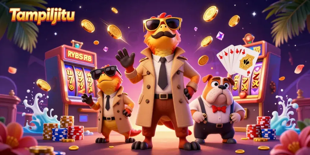 Experience Tampiljitu's thrilling atmosphere with raptors entertaining in a VIP casino.