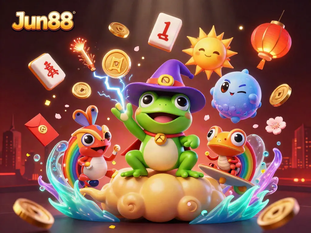 Experience Jun88's exciting casino adventure with dynamic characters depicting thrilling gaming action.