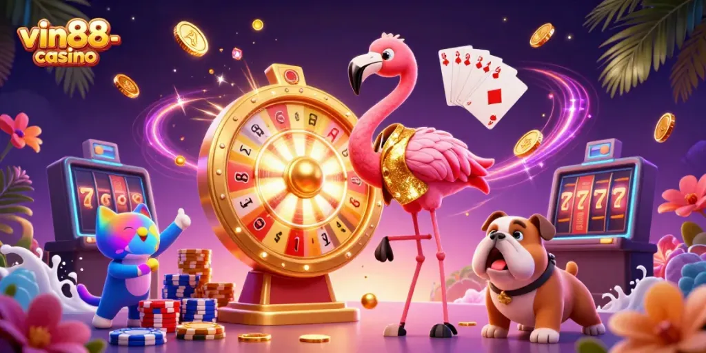 Experience the thrill of vin88-casino with vibrant characters and dynamic game elements.