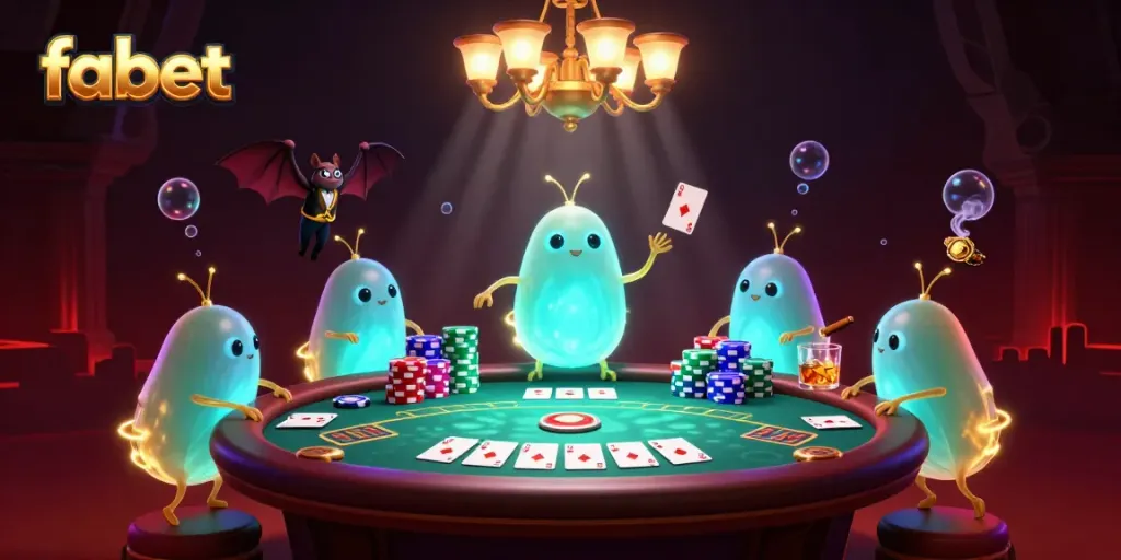 Experience vivid gambling excitement at fabet with glowing glowworms illuminating a vibrant casino scene.