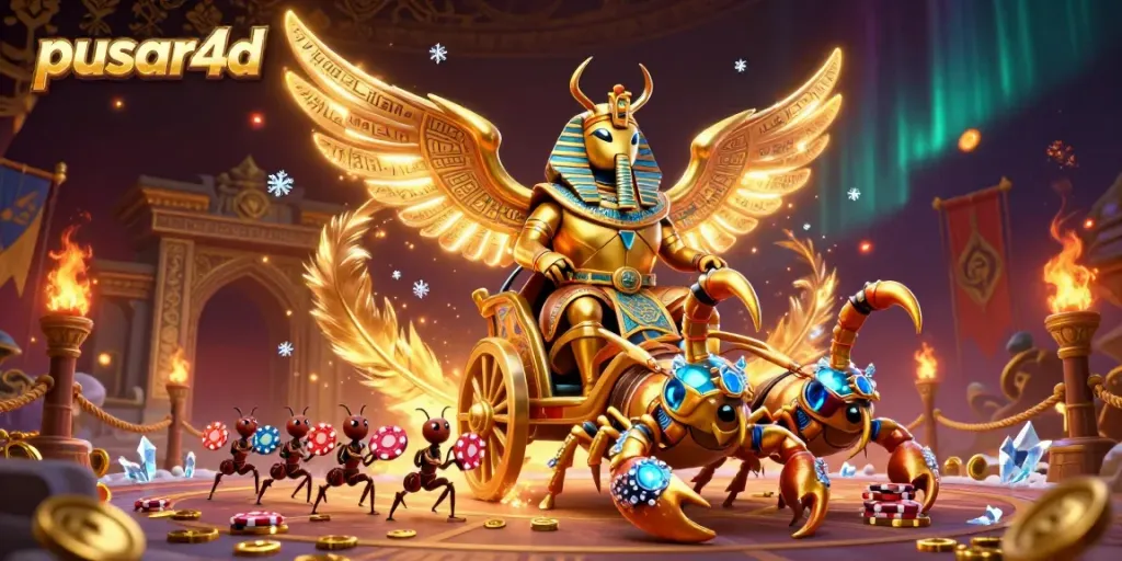 Experience the captivating world of pusar4d with a golden scarab beetle leading an epic casino adventure.