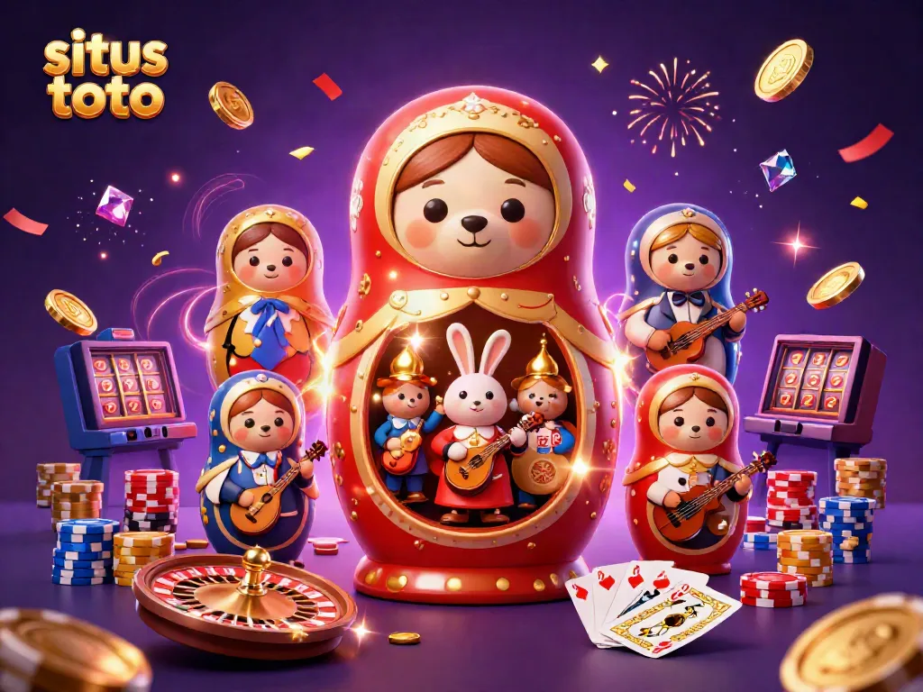 Gambarkan pengalaman terbaik bermain situs toto dengan gambar karakter unik dan elemen kasino yang menarik.