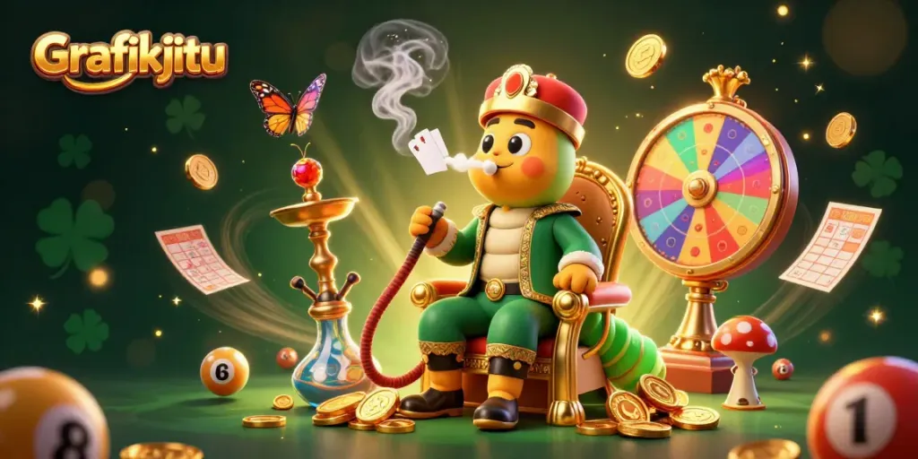 Engage with exciting lottery gameplay at Grafikjitu, featuring vibrant elements and dynamic illustrations.